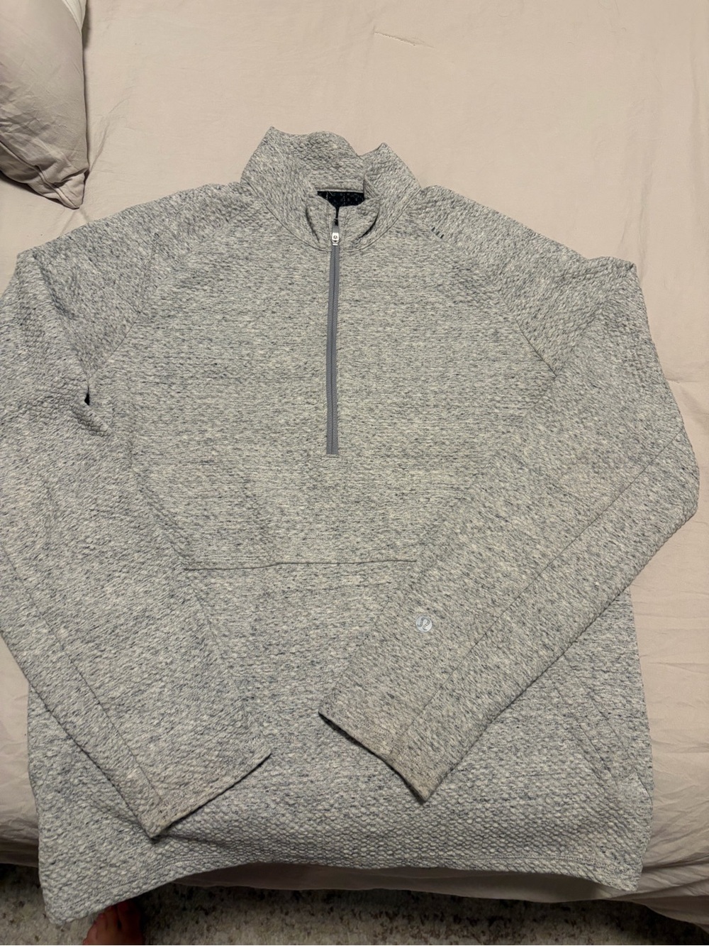 Lululemon Men's At Ease Quarter-Zip Heather Gray Pullover Sweater